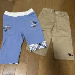 KLÄDSKAP 恐竜刺繍 ハーフパンツ　2枚セット