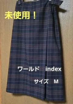 未使用！ ワールド index チェック柄 プリーツスカートのサムネイル