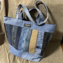 トートバッグ デニムリメイク ハンドメイド 一点物 カジュアル オシャレ