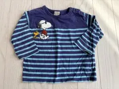 プティマイン　スヌーピー刺繍付き長袖Tシャツ 90(S)