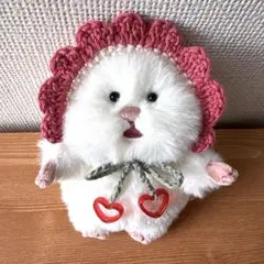 さくらんぼイメージ バブーシュカ 耳穴付き 着せ替え はむにぎり用