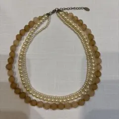パール　ビーズ　3連ネックレス