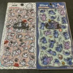 プチドロ　ディズニー　プチドロップステッカー　スティッチ　101匹わんちゃん