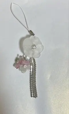 ハンドメイド 花モチーフ ストラップ