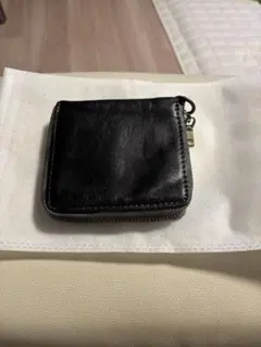 二つ折り財布 ラウンドファスナー ブラック