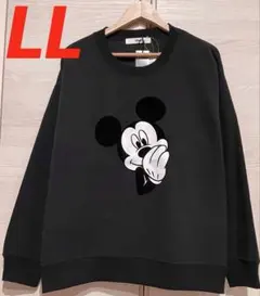 ディズニー ミッキー 裏起毛 トレーナー LL