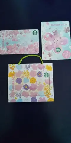 残高0☆PIN未削☆STARBUCKS☆スタバカード☆SAKURA2021☆3種