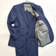 ロロピアーナ TRAFALD スーツ セットアップ ストライプ ブルー系 S