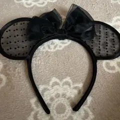 ディズニーカチューシャ ミニー 黒レース　シースルー