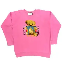 GUCCI グッチ スウェット トップス テディベア ロゴ ピンク Ｍのサムネイル