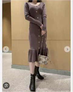 SNIDEL（スナイデル） 2wayフロントボタンニットワンピース