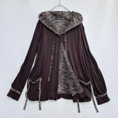 エターナリーブレイズ♦︎ フーディーカーディガン ゼブラ柄 ブラウン パーカー