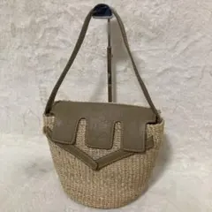 極美品 SEA ショルダーラウンドカゴバッグ S かごバック ラフィア 極美品 SEA ショルダーラウンドカゴバッグ S かごバック ラフィア