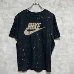 NIKE ナイキ Tシャツ L ブラック スプラッシュ柄 ビッグロゴ 半袖 古着のサムネイル