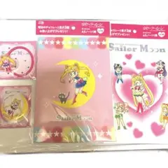 美少女戦士セーラームーン　明治　ヘアゴム　缶ミラー　ノート　4点セット