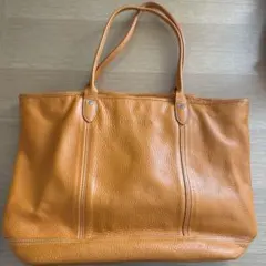 LONGCHAMP オレンジ レザートートバッグ