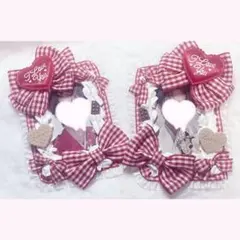 B8 トレカケースデコ 硬質ケースデコ ホイップデコ 赤 ペア ♥