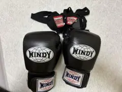 WINDY ボクシンググローブ レッグガード セット ブラック WINDY ボクシンググローブ レッグガード セット ブラック - メルカリ