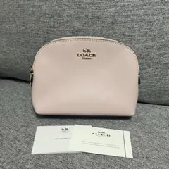 新品COACH ピンク レザー ポーチ