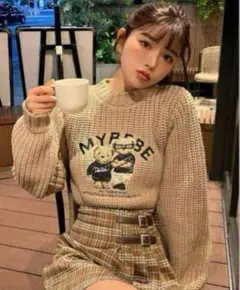 ダーリッチ darich くま ニット 茶色