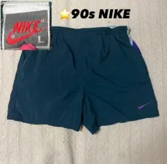 90s ナイキ ナイロンハーフパンツ 水陸両用ショーツ L ビッグスウォッシュ