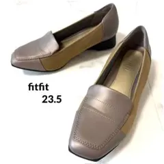 【美品】 fitfit ストレッチ ローファー パンプス 外反母趾 23.5のサムネイル