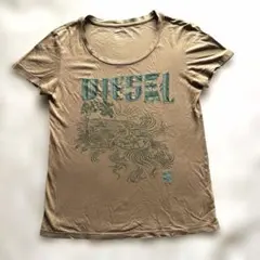 DIESEL グラフィックプリント Tシャツ L カーキ
