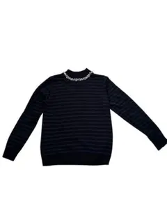 earth music&ecology ネイビー ストライプ 長袖ニット