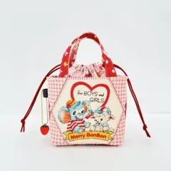 持ち手付きミニ巾着ポーチ メリーボンボン