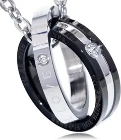 ネックレス メンズ ダブルリング サージカルステンレス 金属アレルギー対応