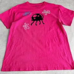 GILDAN【L】アメリカ 古着 ピンク クラゲ プリント ポップ キャラクター