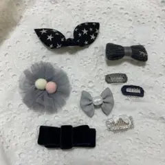 わんちゃん用ヘアアクセサリー リボン ヘアクリップ 7点セット