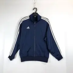 90s デサントアディダス トラックジャケット ジャージ ネイビー M-L