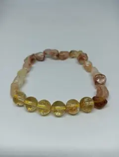 144天然石シトリン5A虹入りザンビア産　シトリン　パワーストーンブレスレット