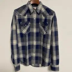 Levi's リーバイス ネイビーグレー チェック柄 フランネルシャツ M