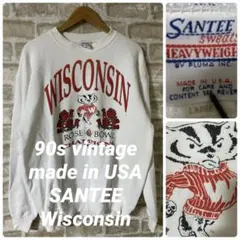 ビンテージ　90s SANTEE メンズL スウェット　ウィスコンシン　ロゴ