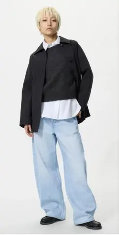 ユニクロ バギーカーブジーンズ 62BLUE サイズ26