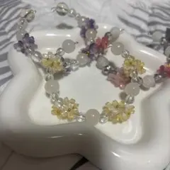 ハンドメイド 花モチーフ ブレスレット