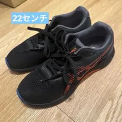 ASICS キッズスニーカー 22.0 cm 黒 ブラック