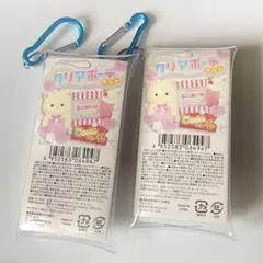 Seria カラビナ付き クリアポーチ スリム ブルー 2個セットのサムネイル