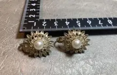 ヴィンテージ　イヤリング　パール　ゴールド