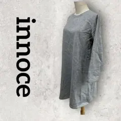 innoce 裏起毛トレーナー ワンピース チュニック スウェット (M)グレー