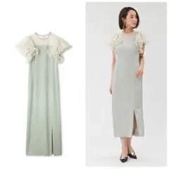 新品 FRAY I.D フレイアイディー　フリルスリーブコンビワンピース
