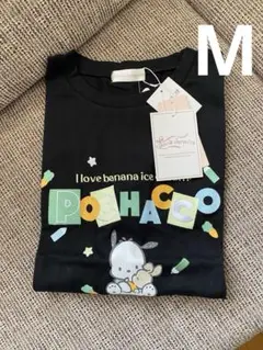 新品　キャラクター☆ポチャッコ☆カラフルデザインロゴ　Tシャツ　M