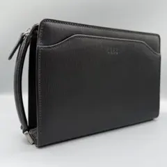 DAKS クラッチバッグ セカンドバック サフィアーノレザー 自立 ブラック