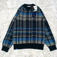 【新品】BOB　モックネックニット　ジャガード編み　メンズ　チェック　ハイランク