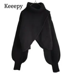 2582 美品 Keeepy キーピー タートネックルショート丈ニット F