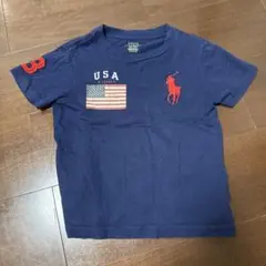 ラルフ　ネイビー Tシャツ アメリカ国旗 赤い数字3