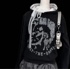 DIESEL パーカー フーディー hoodie フード付き 長袖 ロゴ 黒のサムネイル