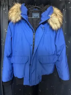 ZARA ダウンジャケット　メンズ　レディース　ブルー　アウター　L